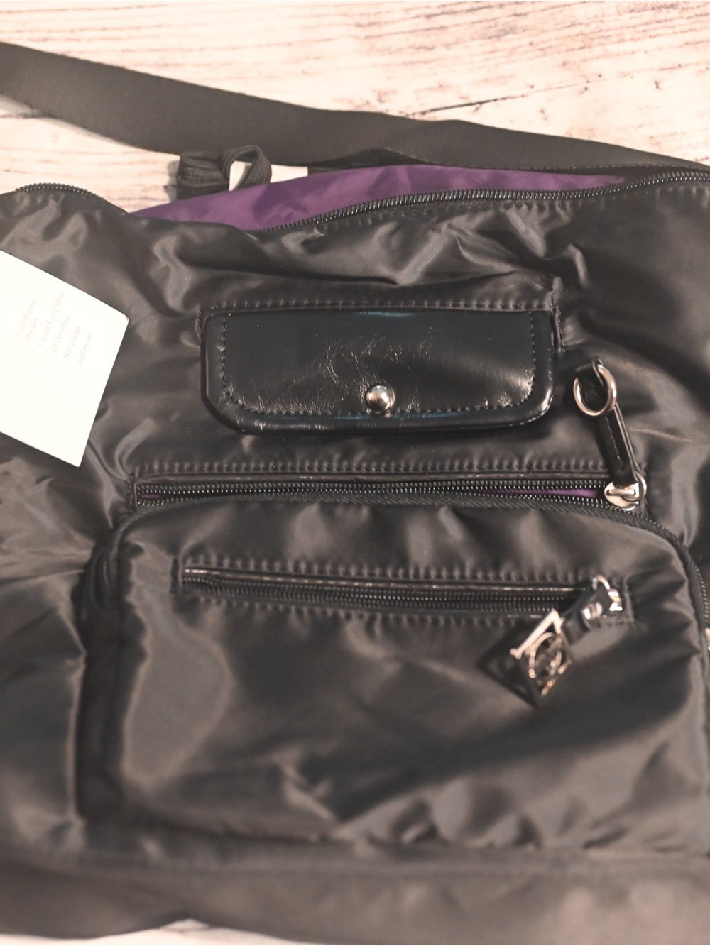 Giani Bernini Black Shoulder Crossbody Bag with Purple Lining